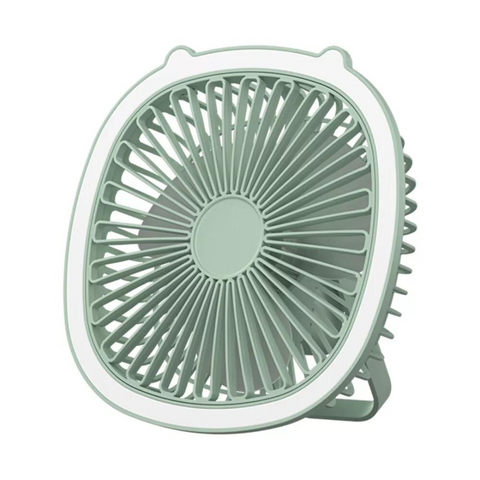 Portable USB Rechargeable 3 Speed Table Desk Fan with Lamp