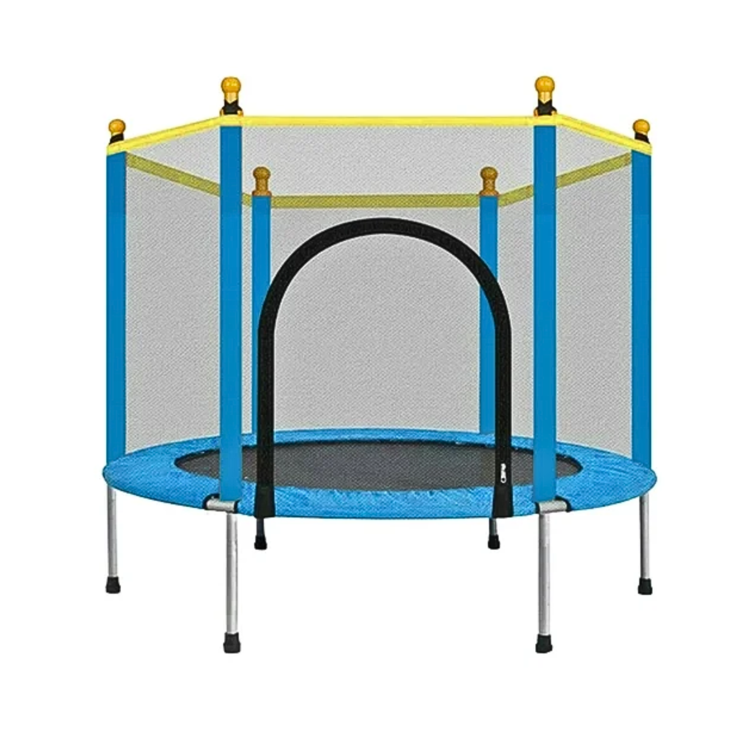 Kids Jumping Trampoline with Safety Enclosure Net for Indoor Outdoor Play Blue