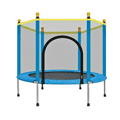Kids Jumping Trampoline with Safety Enclosure Net for Indoor Outdoor Play Blue
