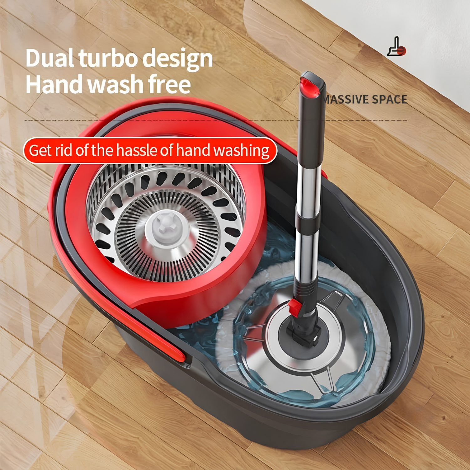 360° Spin Magic Mop with Self Wringing Bucket