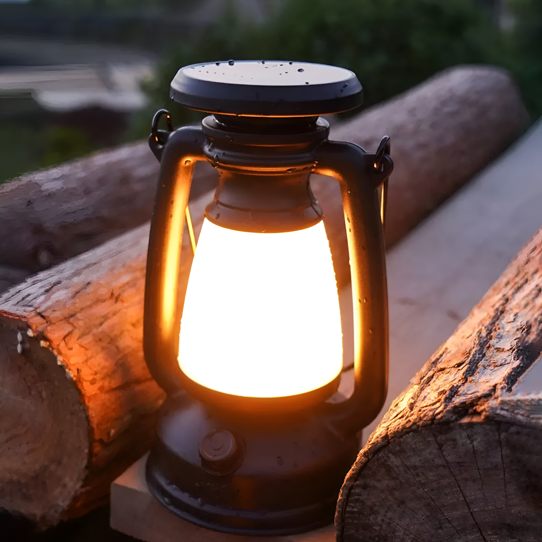 Solar and USB C Charging Retro Camping Lantern Lamp with 3 Lighting Modes LY16B