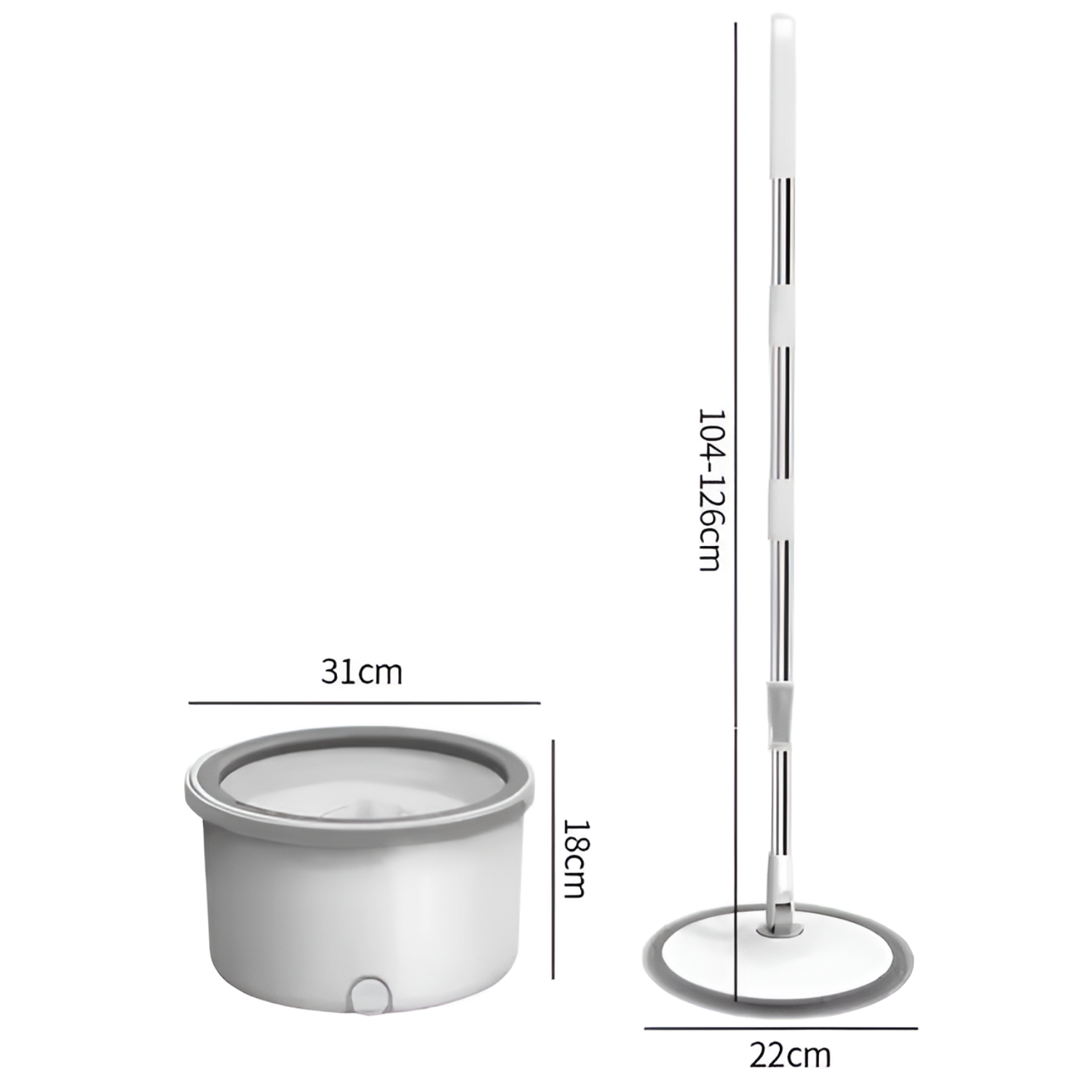 360° Rotating Floor Mop Set with Hands-Free Water Wringer
