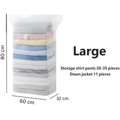 Three Dimensional Non Pumping Vacuum Bags for Clothes Compression Storage, Set of 5 Bags
