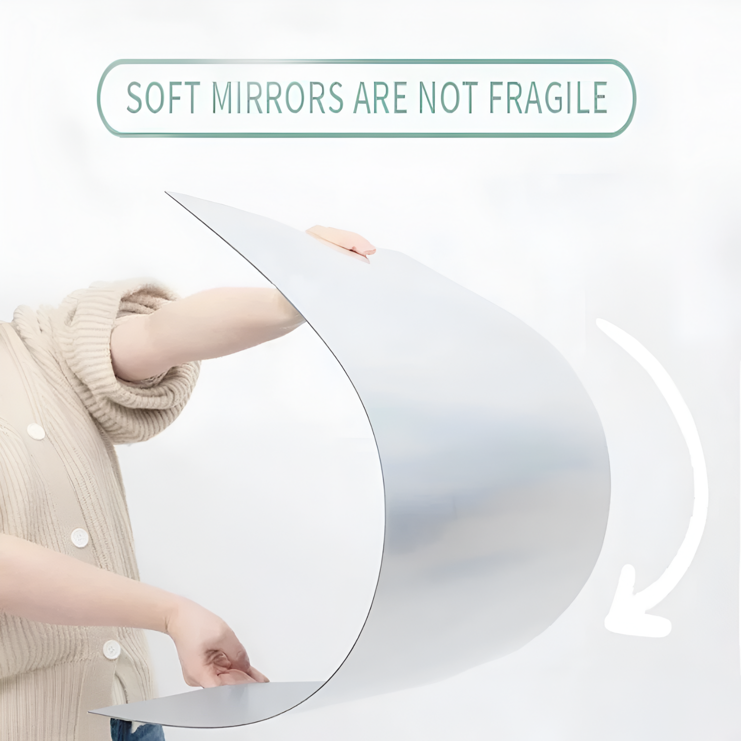 Acrylic Glass Wall Mirror, HD Self Adhesive DIY Mirror