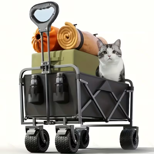 150Kg Capacity Heavy Duty Folding Collapsible Wagon Trolley Cart for Picnic and Outdoor Camping