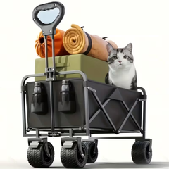 150Kg Capacity Heavy Duty Folding Collapsible Wagon Trolley Cart for Picnic and Outdoor Camping