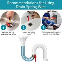 5 Meter Drain Cleaner Block Remover Spring Wire with Handle