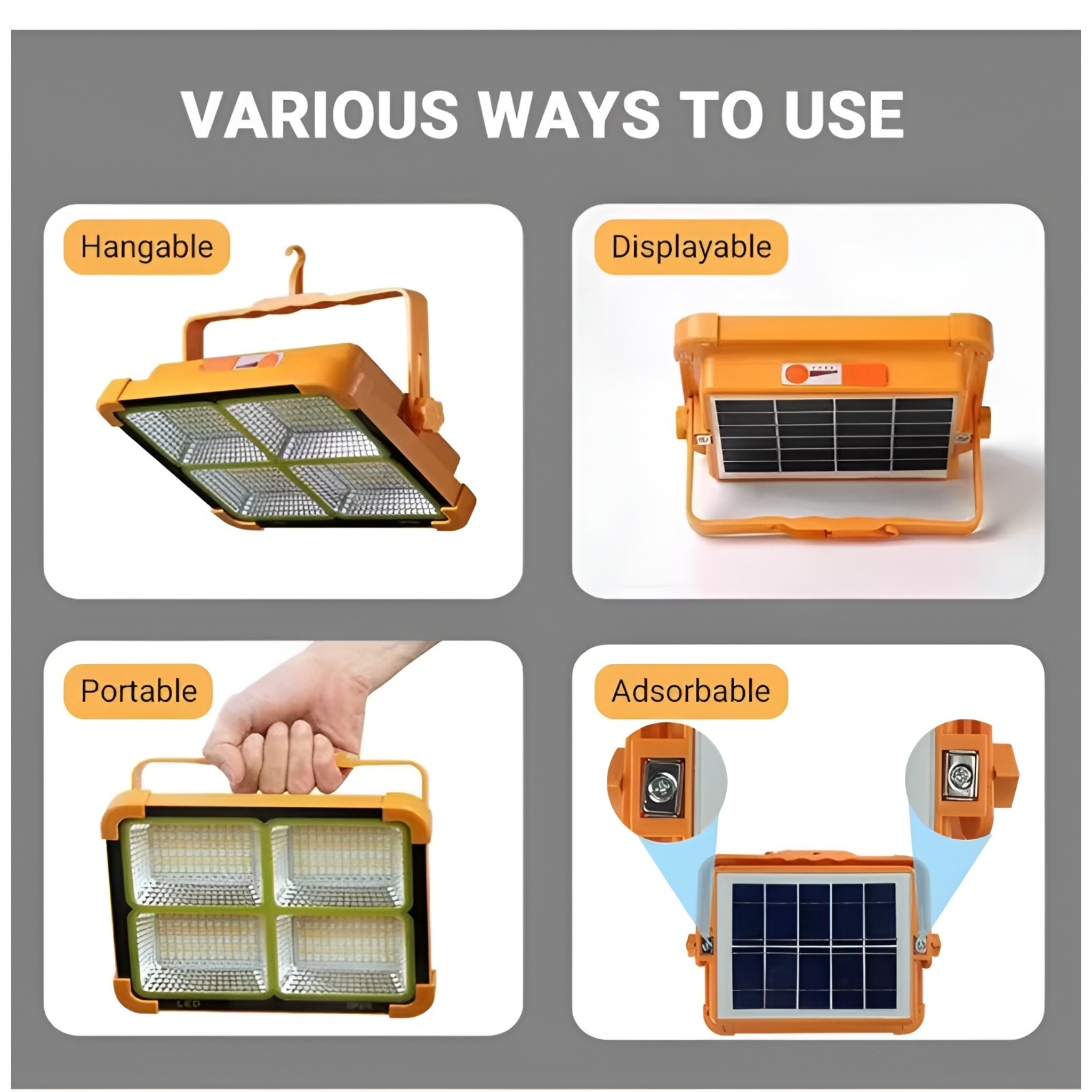 Portable Solar Charging LED Projection Camping Light with 5 Light Modes