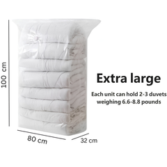 Three Dimensional Non Pumping Vacuum Bags for Clothes Compression Storage, Set of 5 Bags