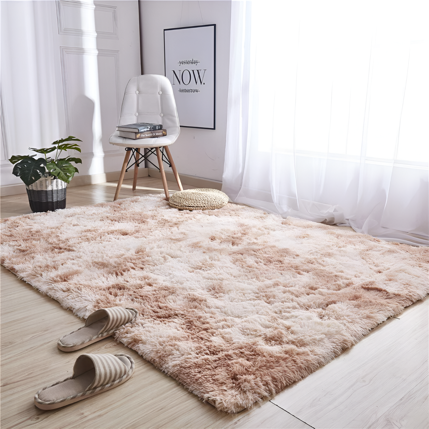 Ultra Soft Fluffy Indoor Rug Plush Carpet for Bedroom and Living Room 160 × 230 cm