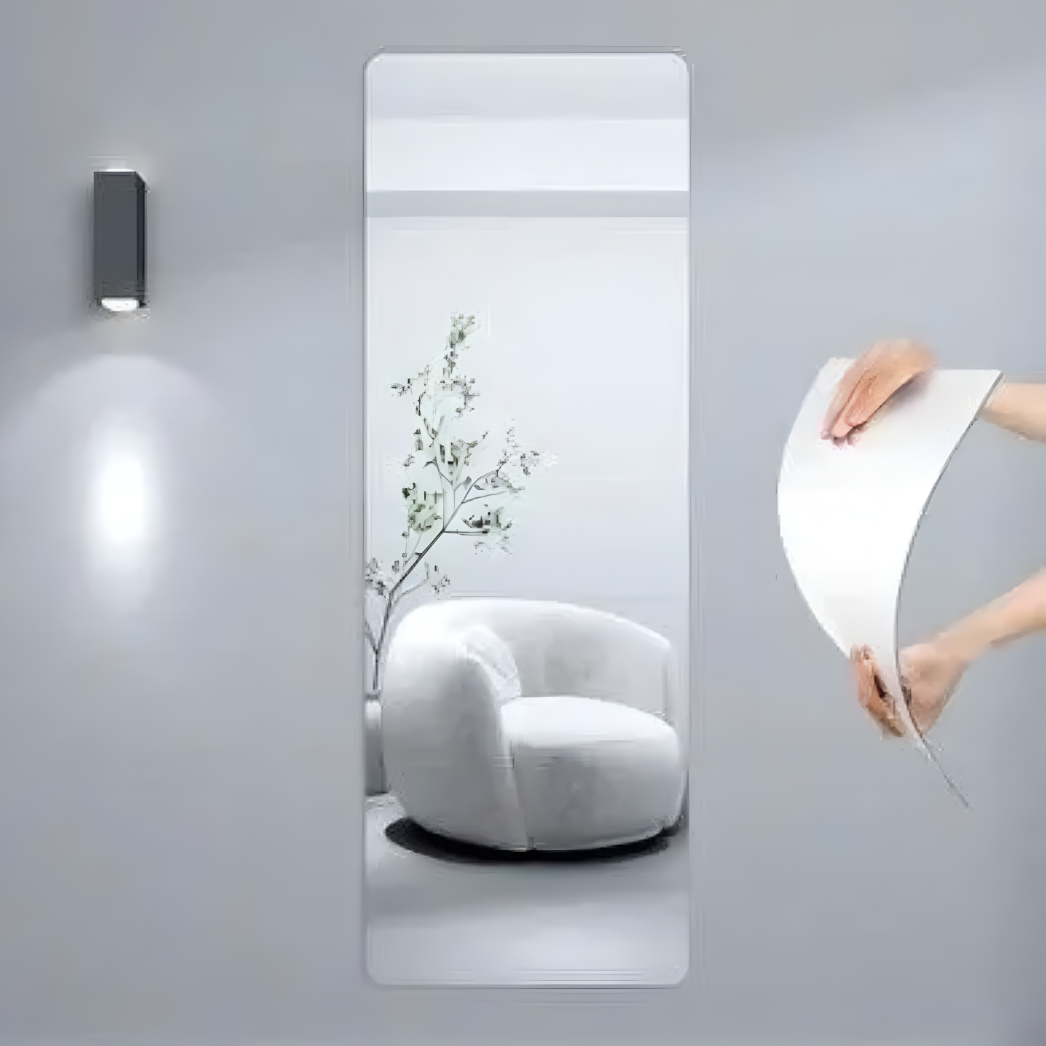 Acrylic Glass Wall Mirror, HD Self Adhesive DIY Mirror