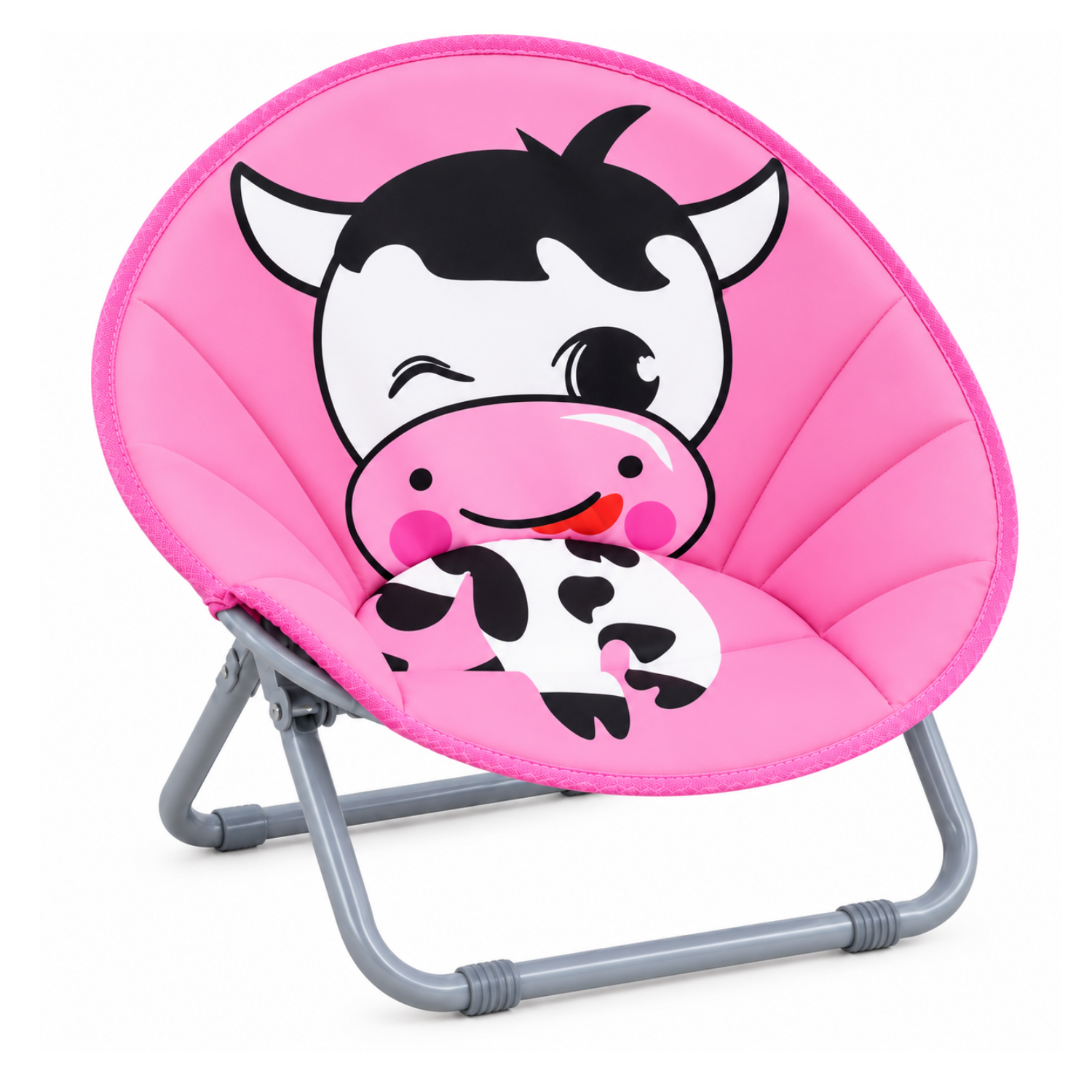 Kids Folding Animated Character Moon Chair for Indoor and Outdoor Use Pink