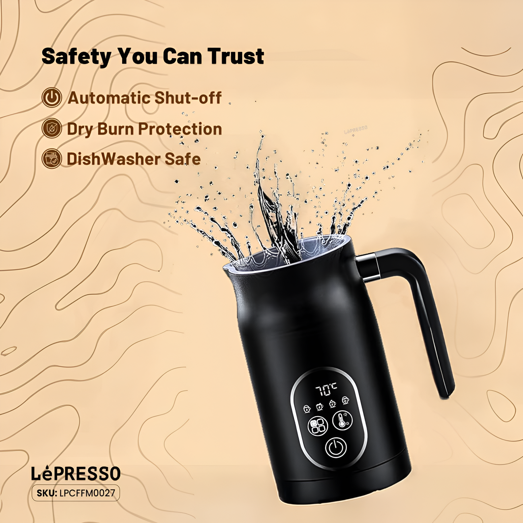 LePresso Four Froth Milk Frother 270mL