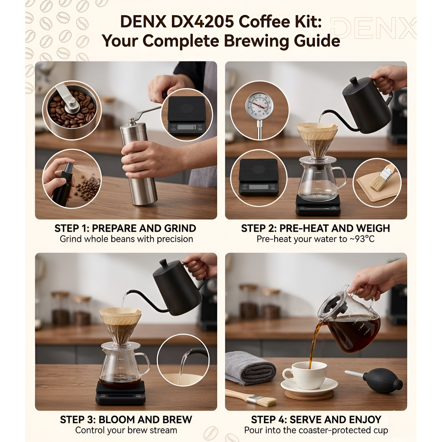 DENX 15-in-1 Coffee Kit | Portable Coffee Brewing Set