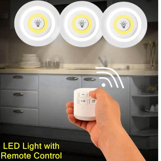 3 Pcs/Set Dimmable Under Cabinet LED Lights with Remote Control