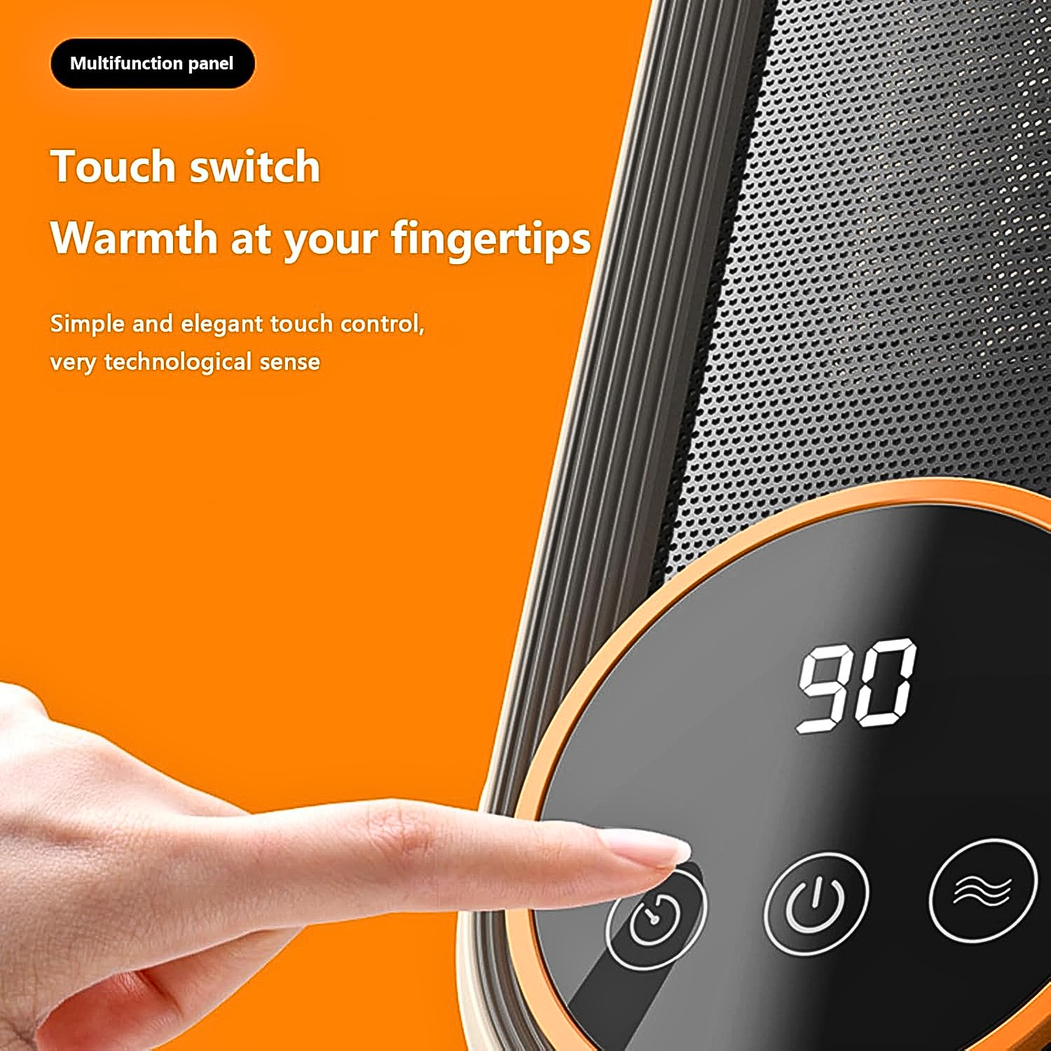 E68S 1200W Portable Electric Space Heater, Fast Heating With Remote Control, 3 Modes, Overheating Protection for Office Home