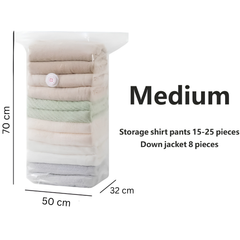 Three Dimensional Non Pumping Vacuum Bags for Clothes Compression Storage, Set of 5 Bags