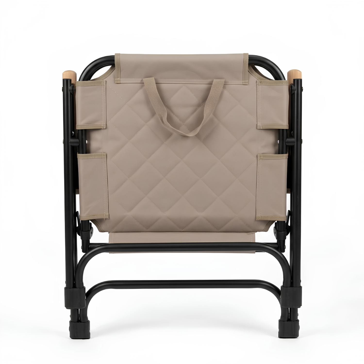 Premium Folding Camping Chair with Wooden Armrests