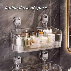 Wall Mounted Suction Type Bathroom Storage Organizer Rack