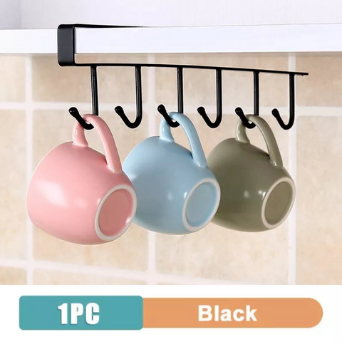 6 Hooks Under Cabinet Hanger Organizer