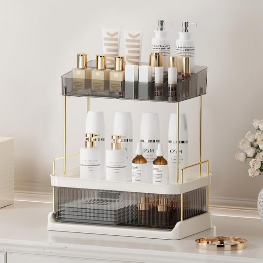 Cosmetics and Perfumes Organizer Display Rack Grey Transparent