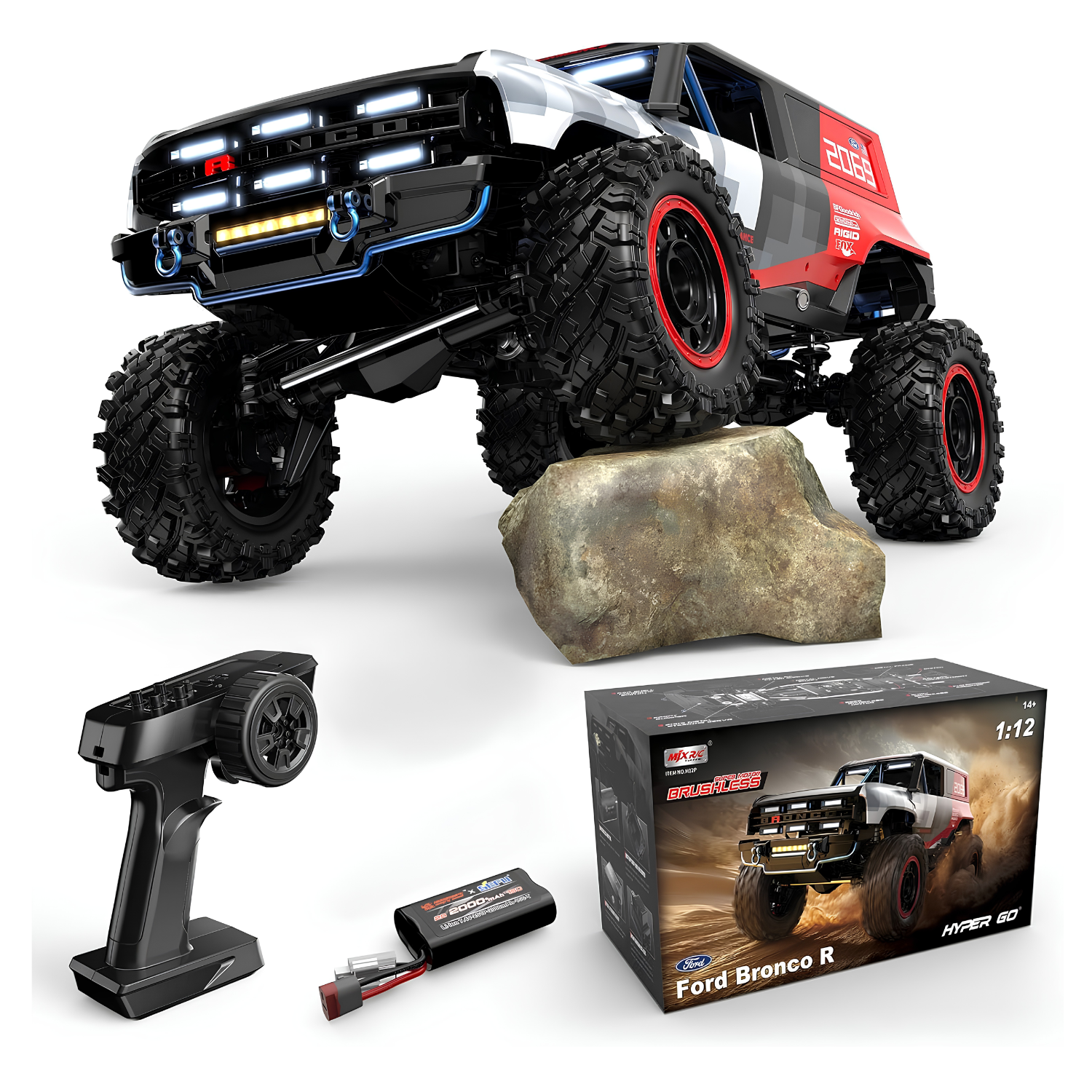 MJX Hyper Go 1:12 Scale 4WD Ford Bronco R Licensed Brushless RC Truck