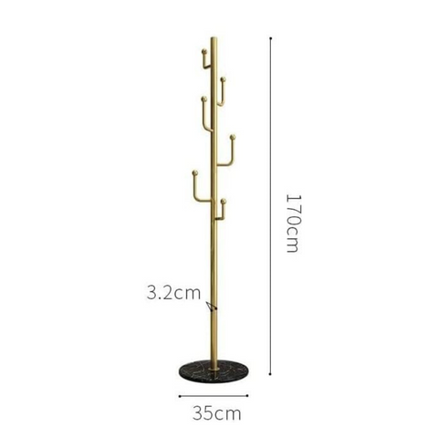 6 Hooks Tree Design Metal Clothes Hanger with Marble Base