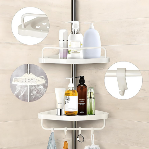 4 Layer Bathroom Corner Telescopic Adjustable Organizer Tower Rack