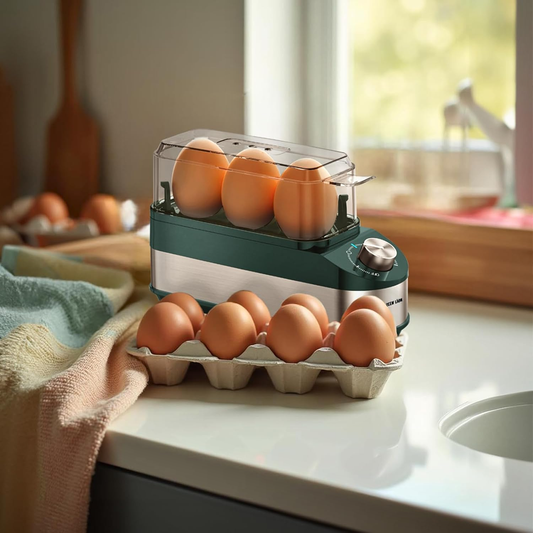 Green Lion Trio Egg Cooker with 3 Baking Modes, 8-Minute Fast Cooking