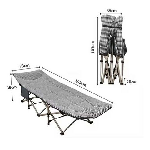 Folding Bed with Mattress for Camping and Outdoors