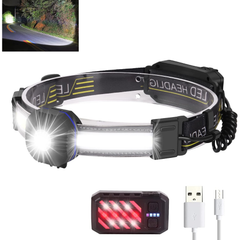Rechargeable 1200 Lumen Waterproof Headlamp with 10 Modes, Wide Beam for Outdoor Use