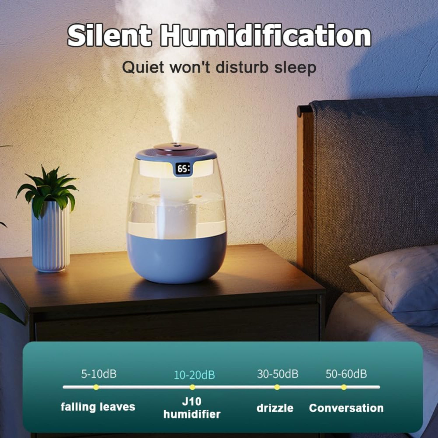 Double Spray Desktop Air Humidifier Diffuser with Night Light