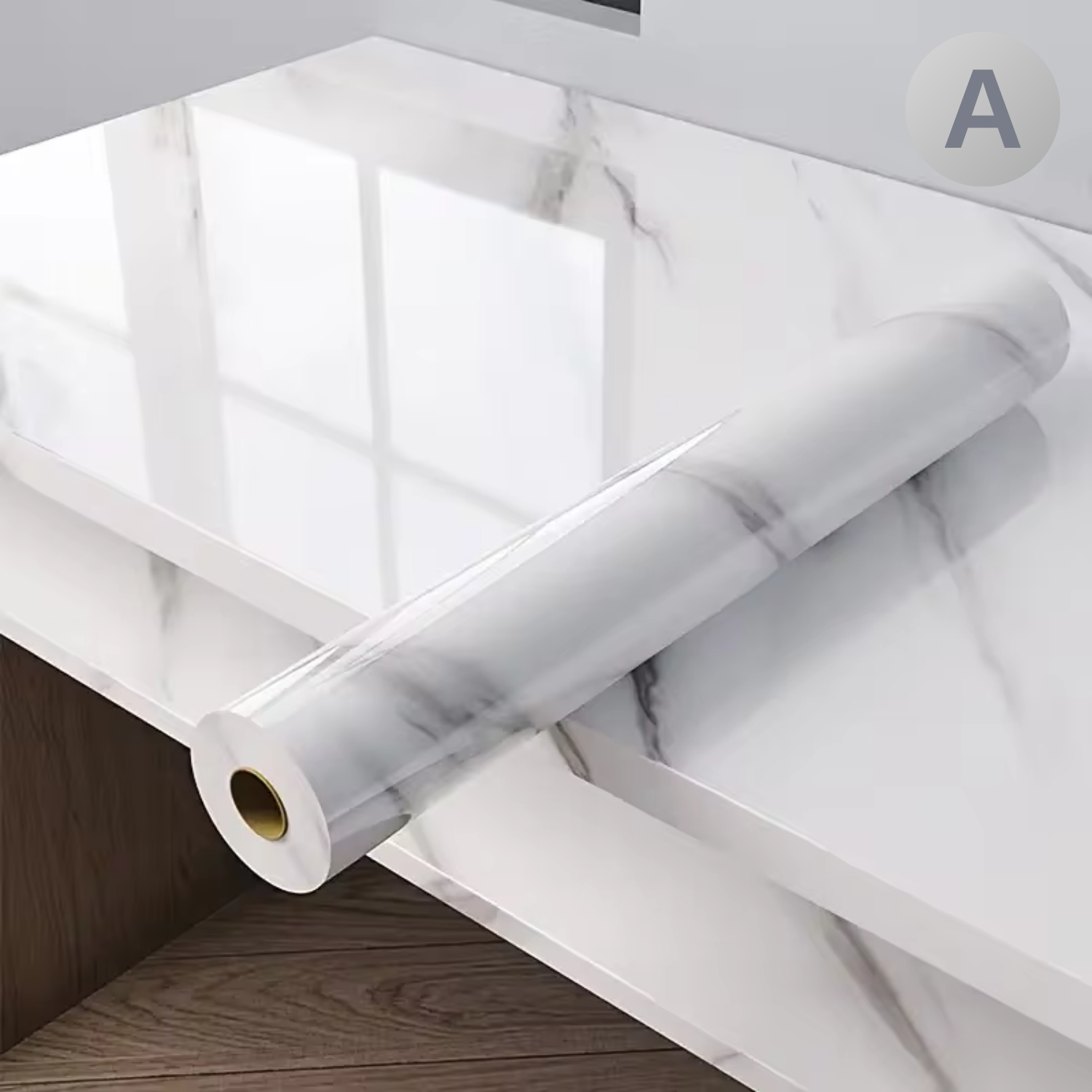 Waterproof Non-slip Self-Adhesive Marble Pattern Kitchen Wallpaper Sticker Pattern A