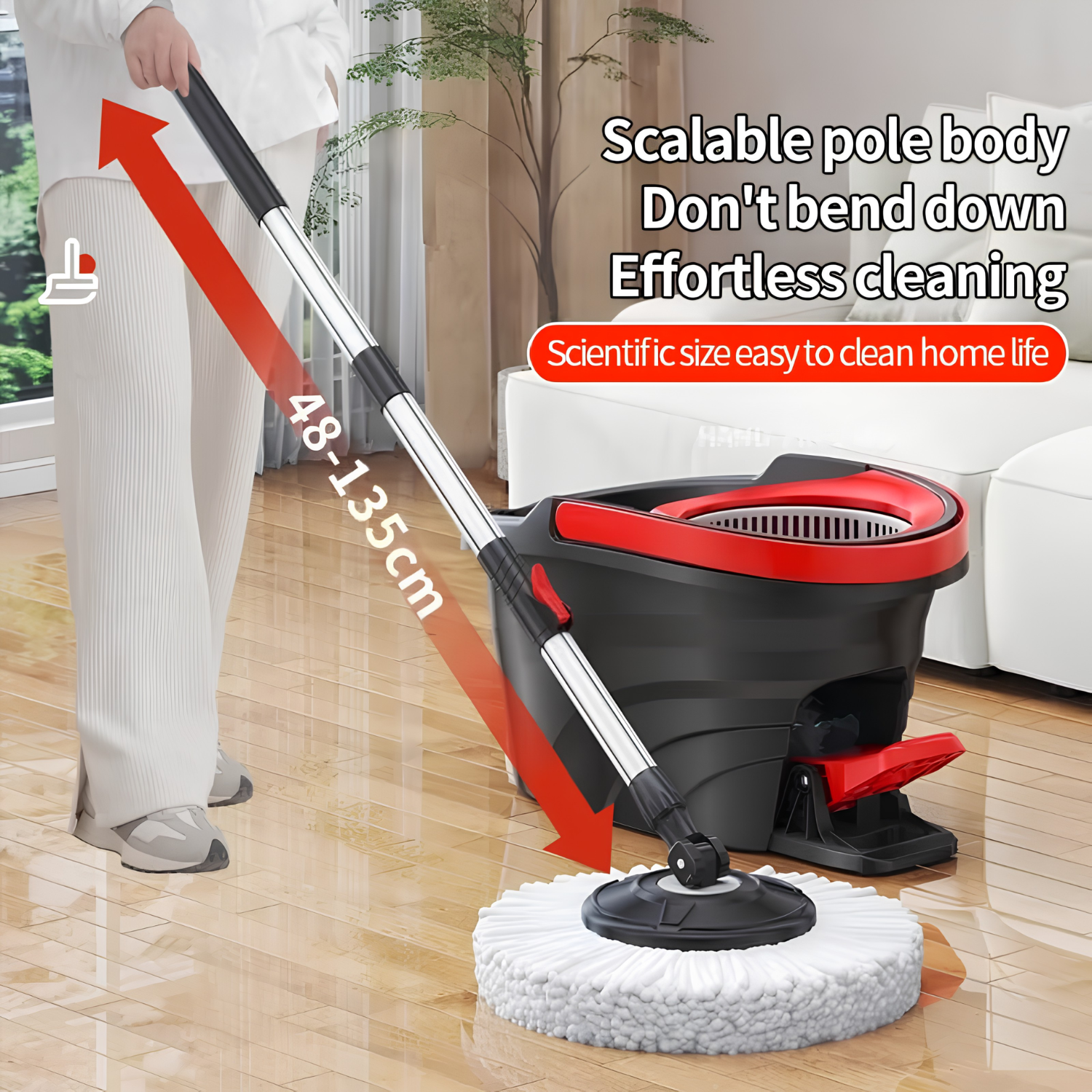 360° Spin Magic Mop with Self Wringing Bucket
