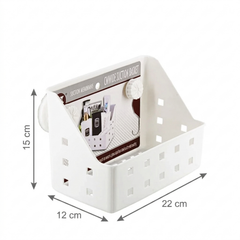 Wall Mounted Suction Cups Plastic Storage Organizer Basket for Bathroom