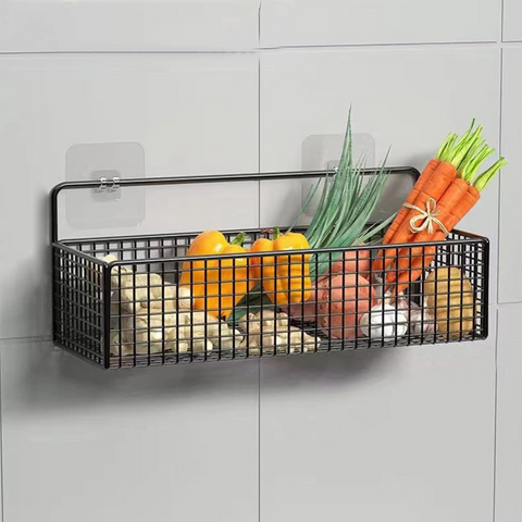 Wall Mounted No Drilling Metal Organizer Basket