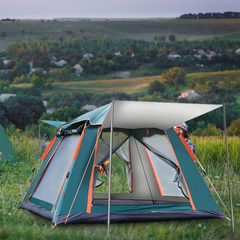 2.1 x 2.1 Meter Automatic Camping Tent with Sun Shade Canopy – Family Size for 3-4 Person