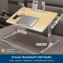 Adjustable Bed Laptop Table - Foldable Lifting Desk for Laptop, Study, Reading, Working