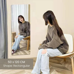 Acrylic Glass Wall Mirror, HD Self Adhesive DIY Mirror 50 X 120 CM