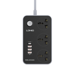 LDNIO SC3412 2500W 20W USB C PD, 3 Port QC3.0 Fast Charging Power Socket Power Strip