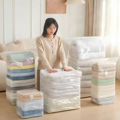 Three Dimensional Non Pumping Vacuum Bags for Clothes Compression Storage, Set of 5 Bags
