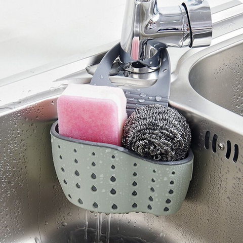 Silicone Sink Sponge Drainer Organizer with Adjustable Strap