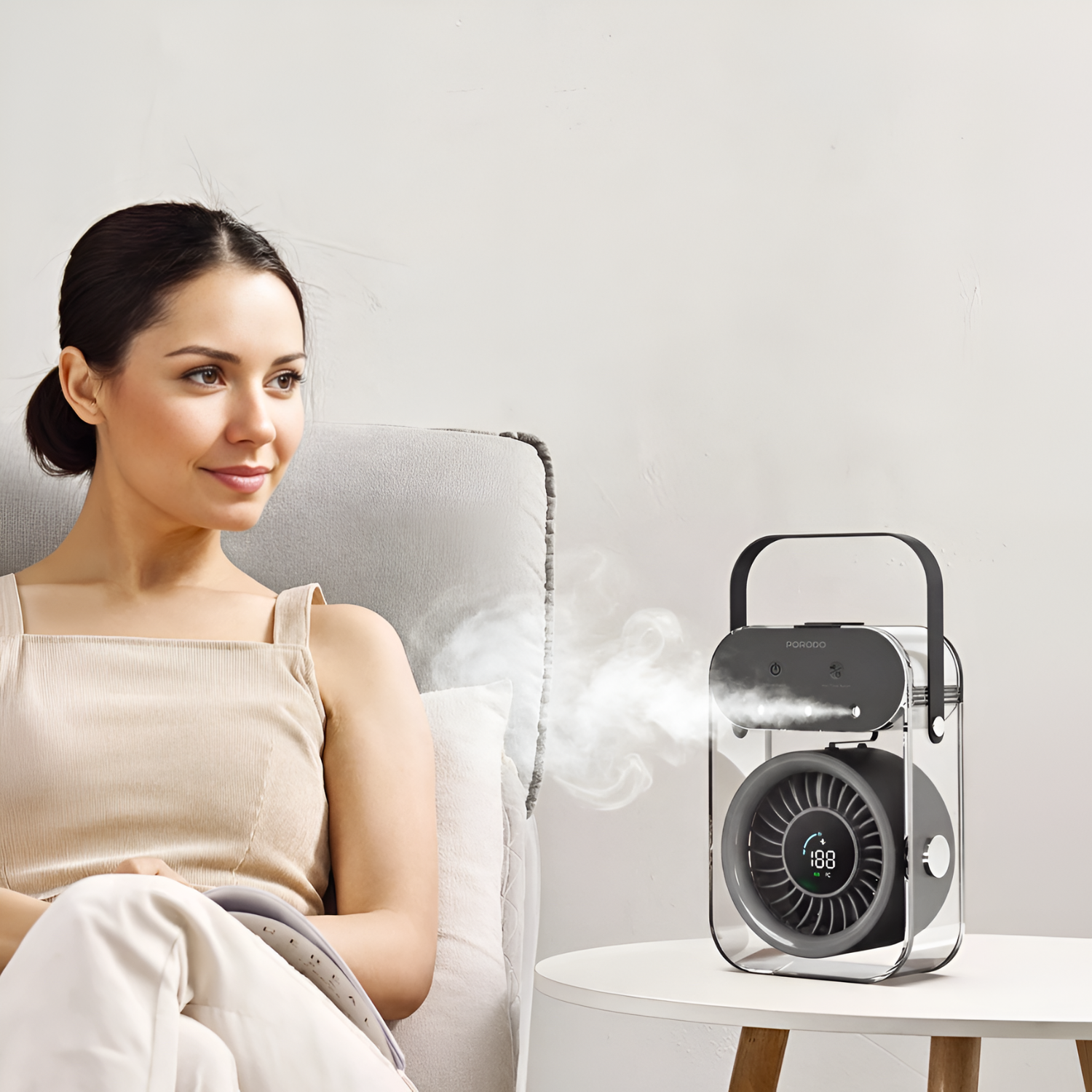 Porodo Lifestyle Chillo Aqua Portable Mist Fan with 500mL Water Tank