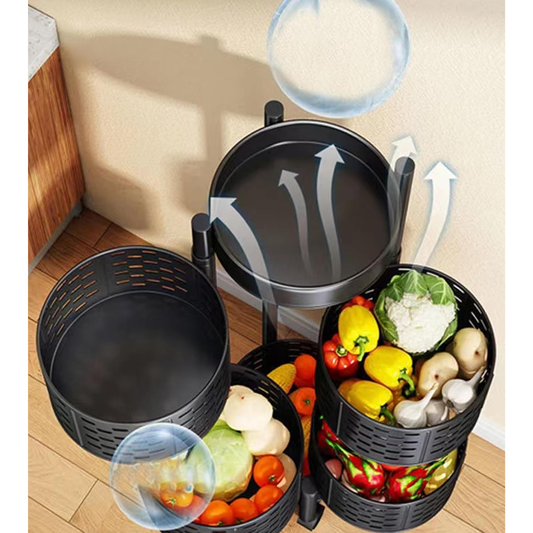 5 Tier Rotating Storage Organizer Rack for Kitchen