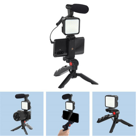 Smartphone Vlogging Kit Video Recording Equipment with Tripod Fill Light Tripod Kit