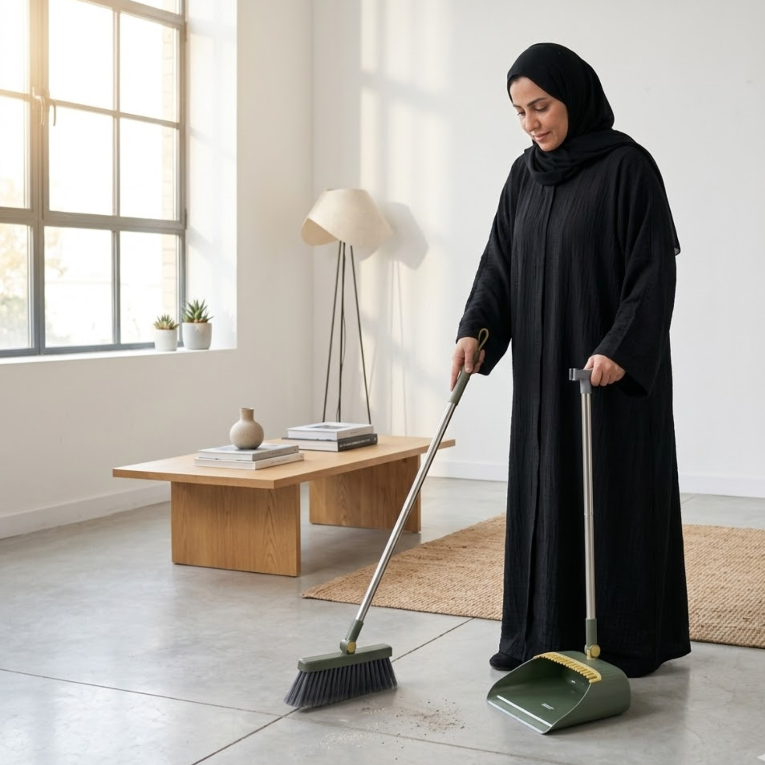 Long Handle Broom with Dustpan