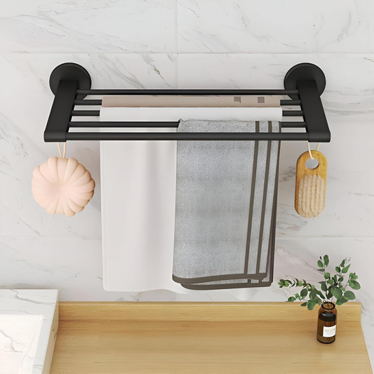 Wall Mounted No Drilling Installation 5 Bars Towel Rack for Bathroom