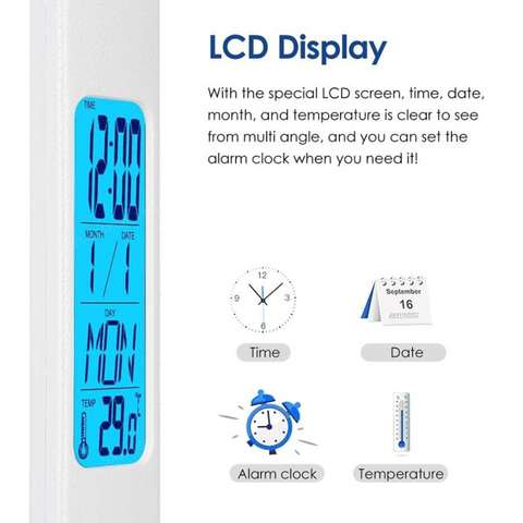 Yesido DS20 - مصباح مكتبي مع شحن لاسلكي 10 وات وشاشة LCD 