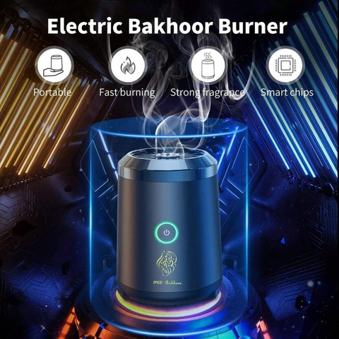 Rechargeable Electric Bakhoor Burner - Incense Oudh Burner for Home, Office and Car