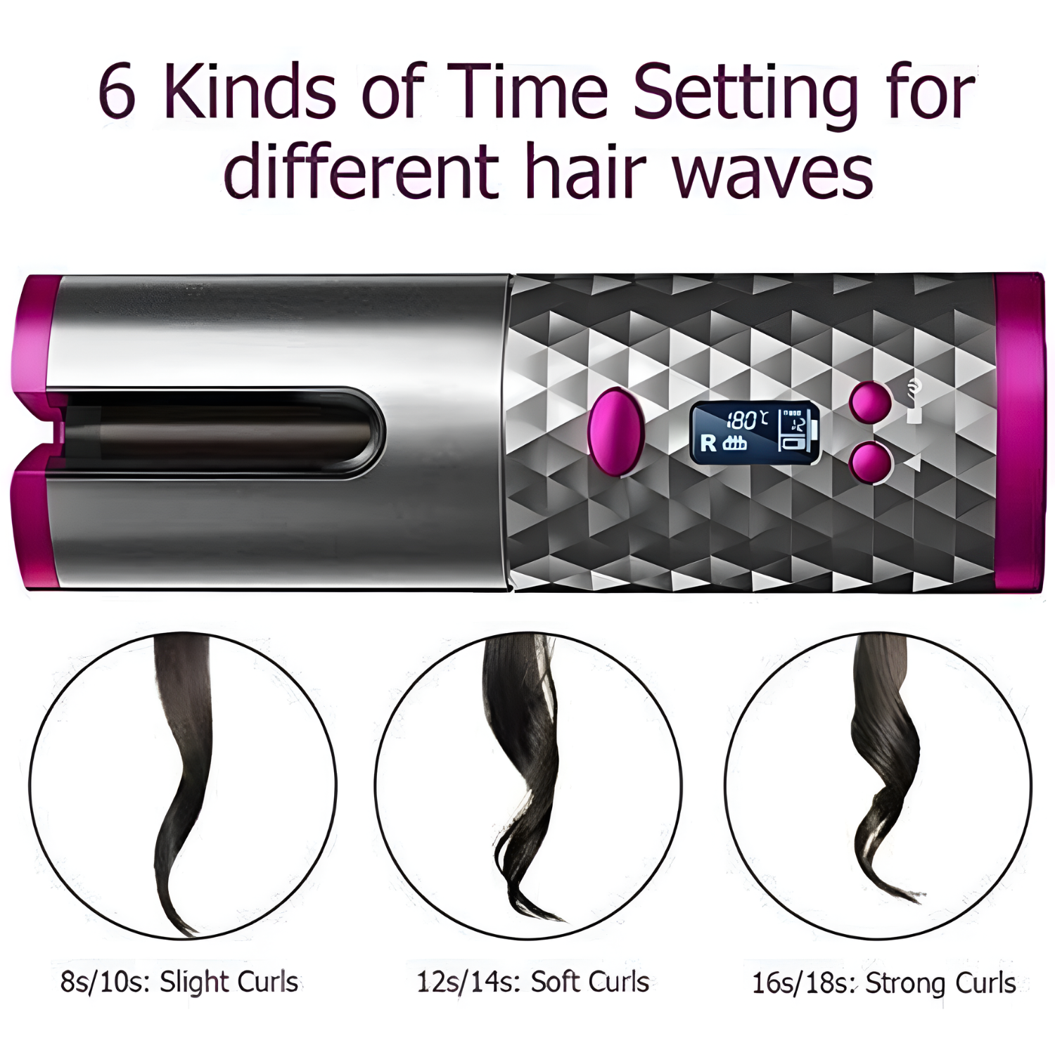 Cordless Automatic Hair Curler with Smart Display